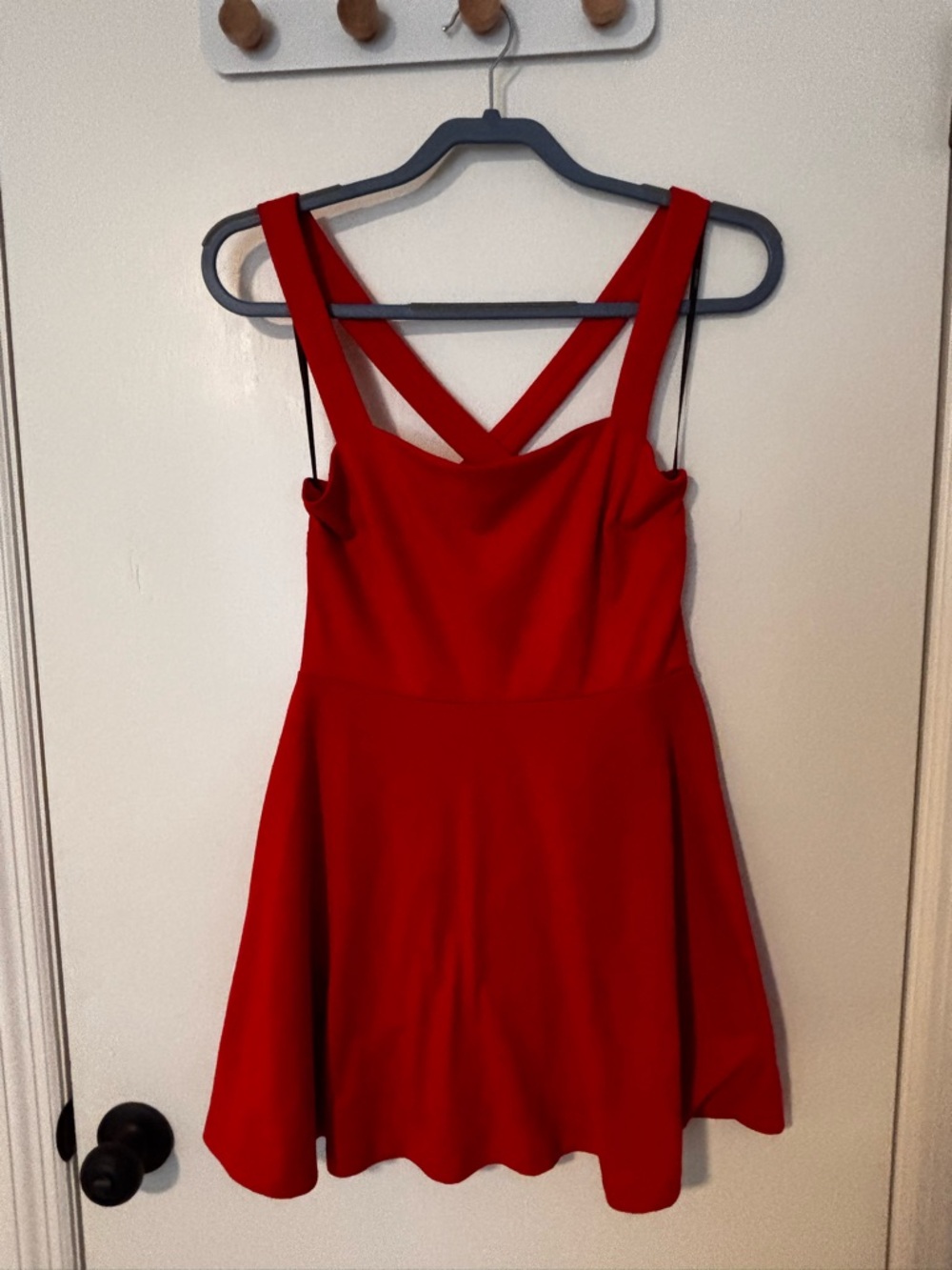 Forever 21 Red Crisscross Strap Fit-and-Flare Mini Dress